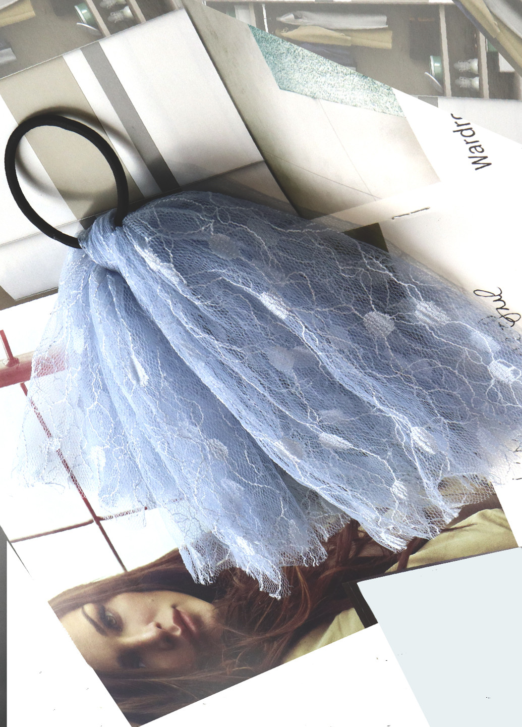 Резинка для волос Анна Ясеницкая "Легкость ветра", голубая, черная Анна Ясеницька (254771298)