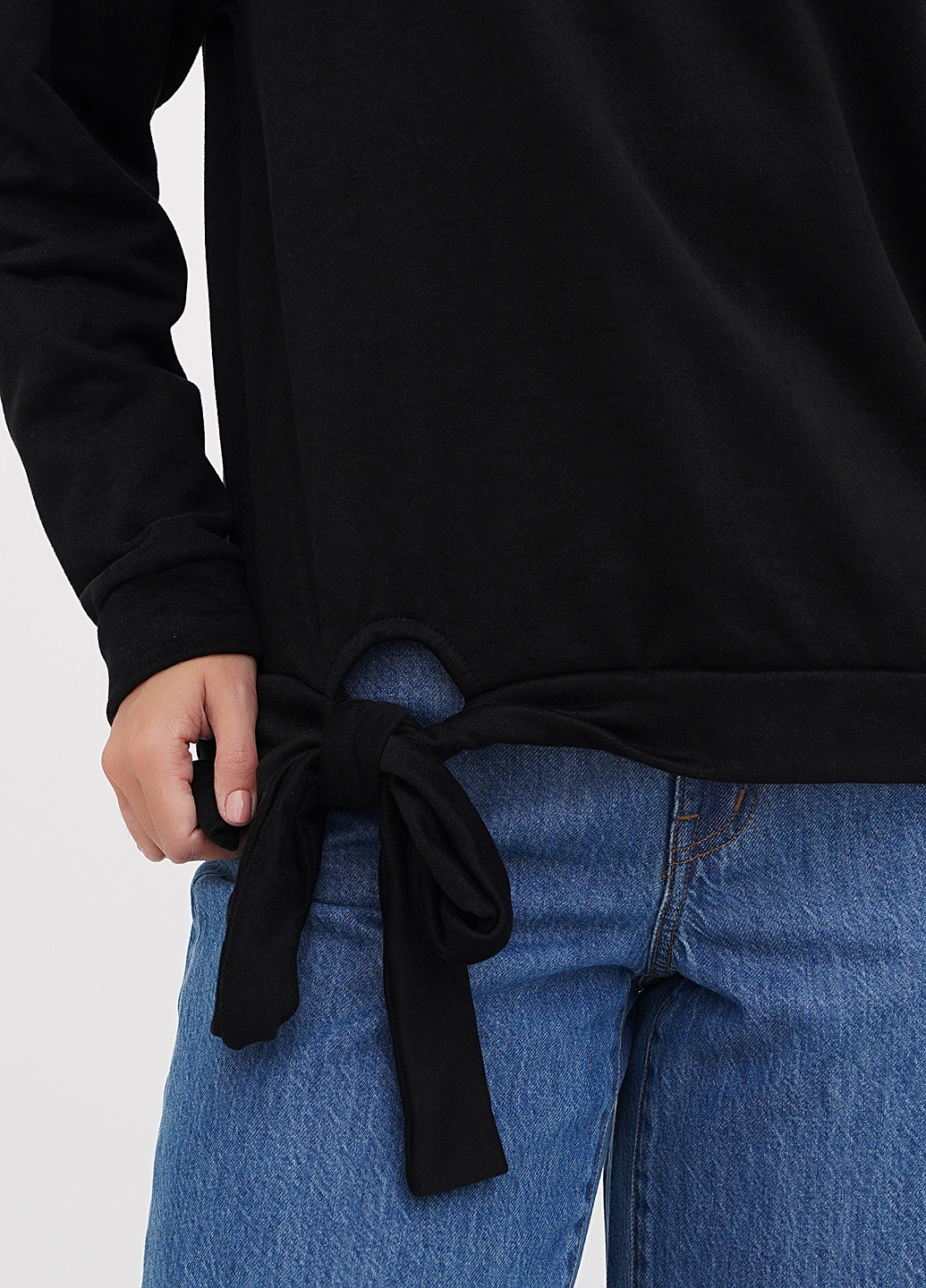 Чорний світшот Francesca's однотонний без декору (308588612)