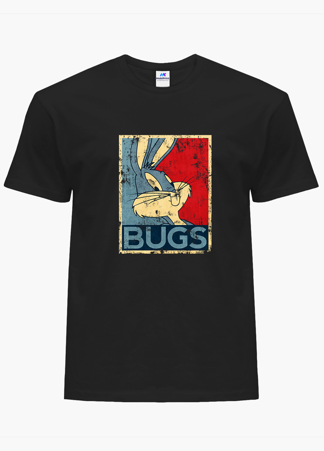 Чорна футболка чоловіча багз банні луні тюнз (bugs bunny looney tunes) (9223-2879-1) xxl MobiPrint