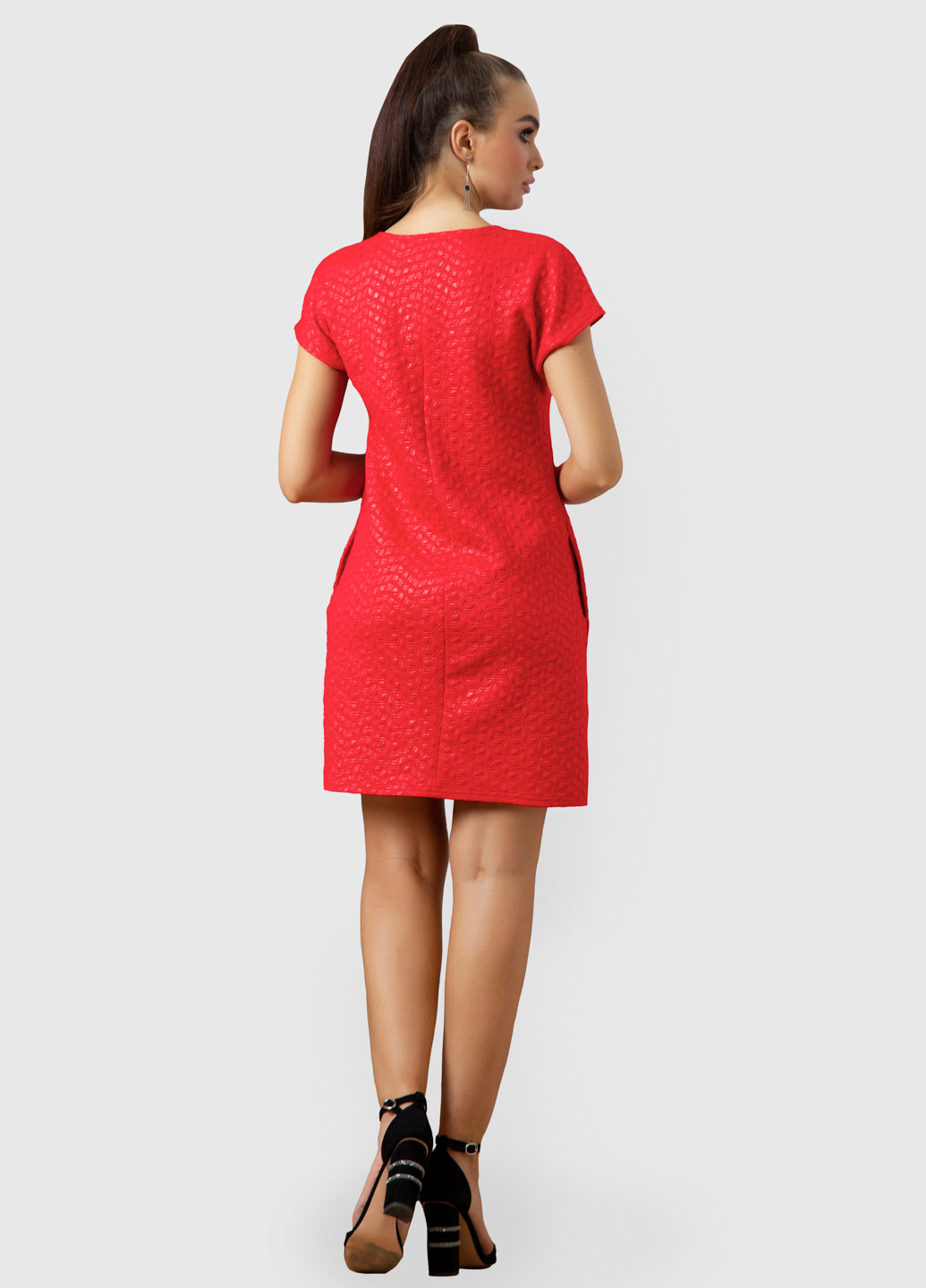Красное кэжуал платье футляр ST-Seventeen однотонное