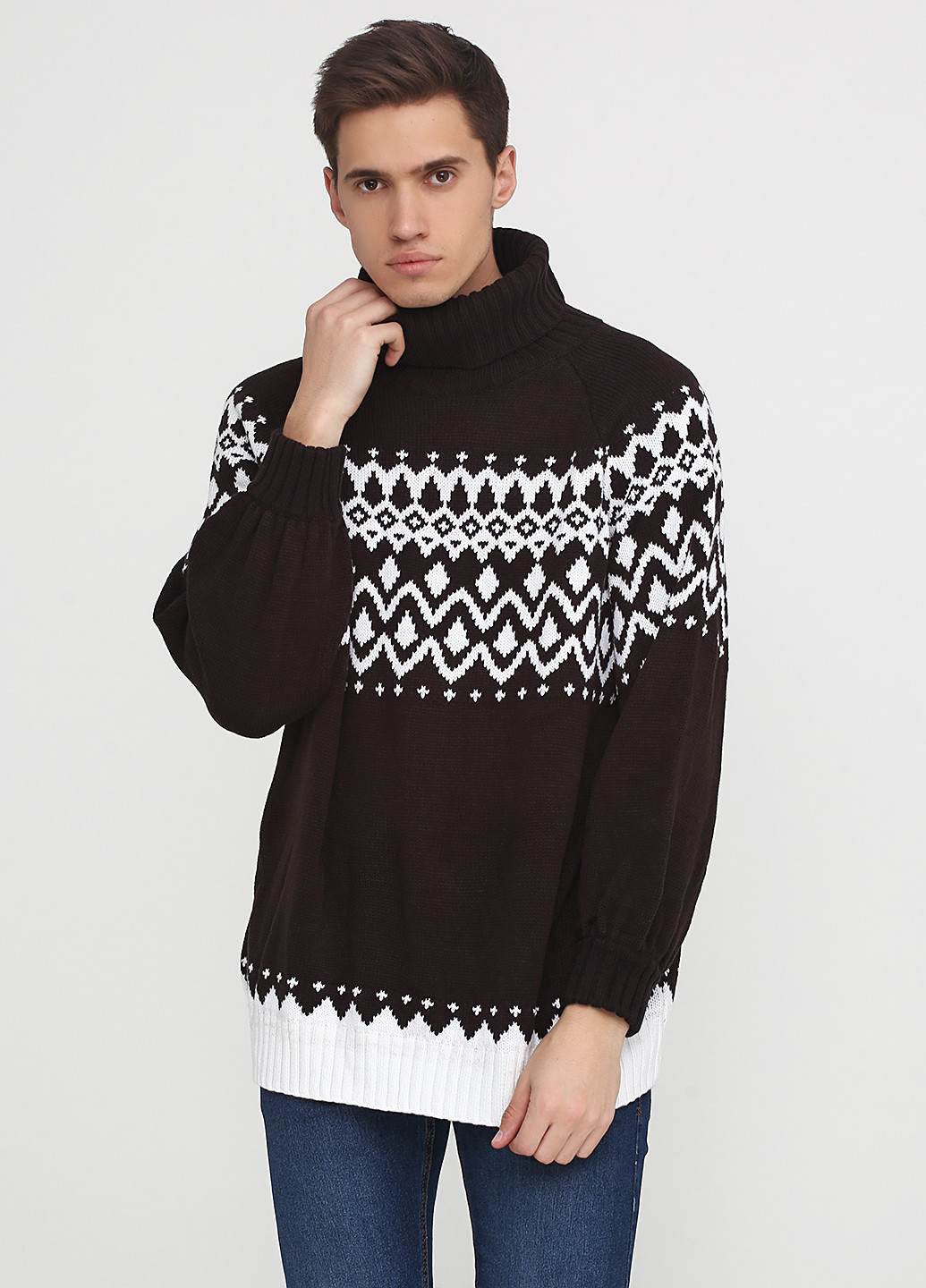 Чорний зимовий светр хомут H&M