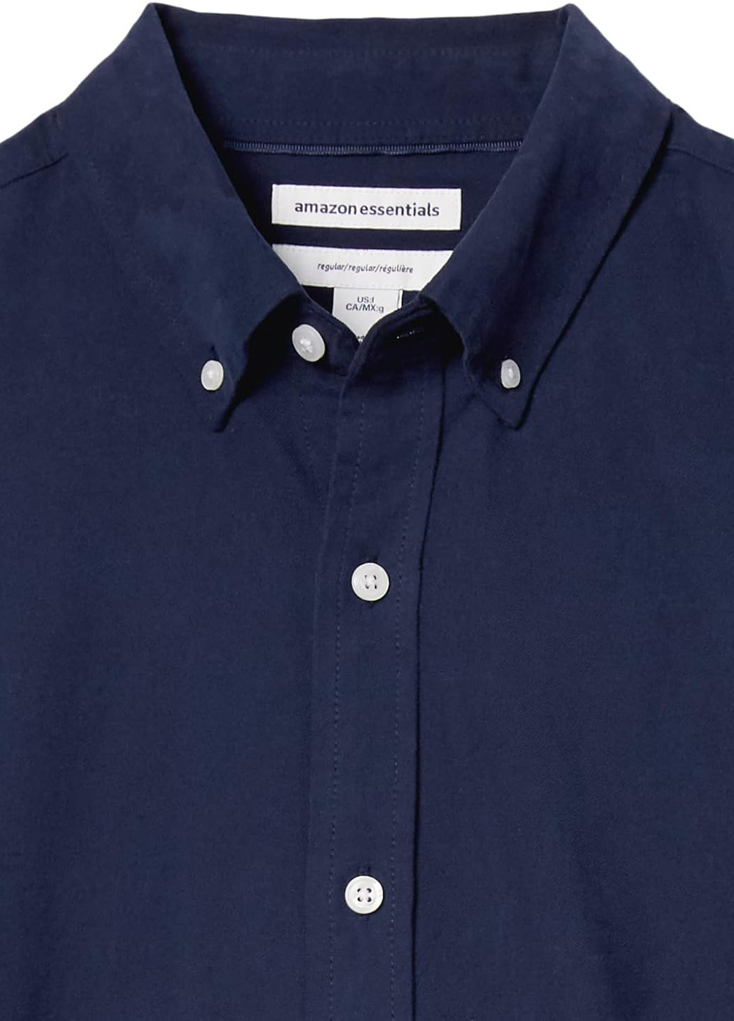 Темно-синяя кэжуал рубашка однотонная Amazon Essentials