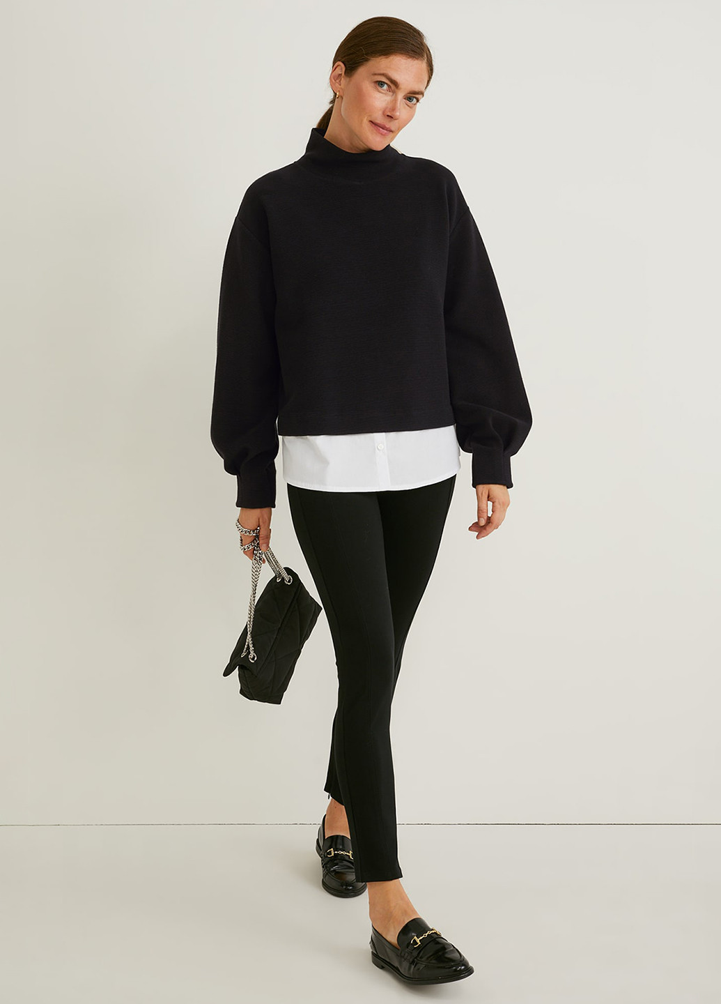 Чорно-білий демісезонний светр C&A