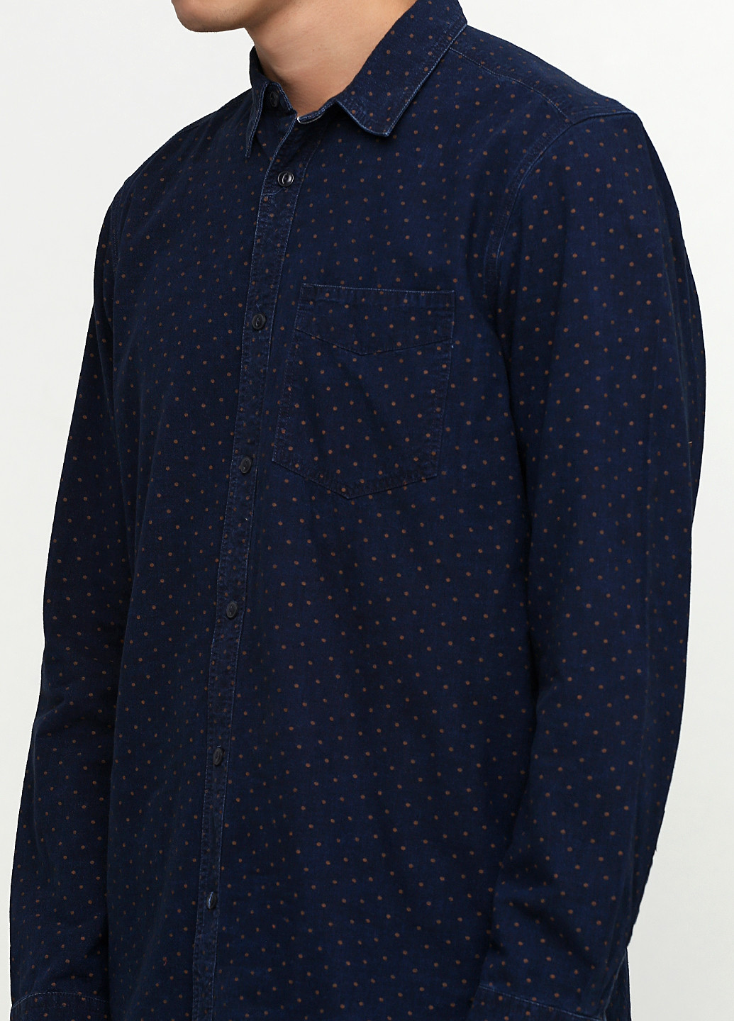 Синяя кэжуал рубашка в горошек Gap с длинным рукавом