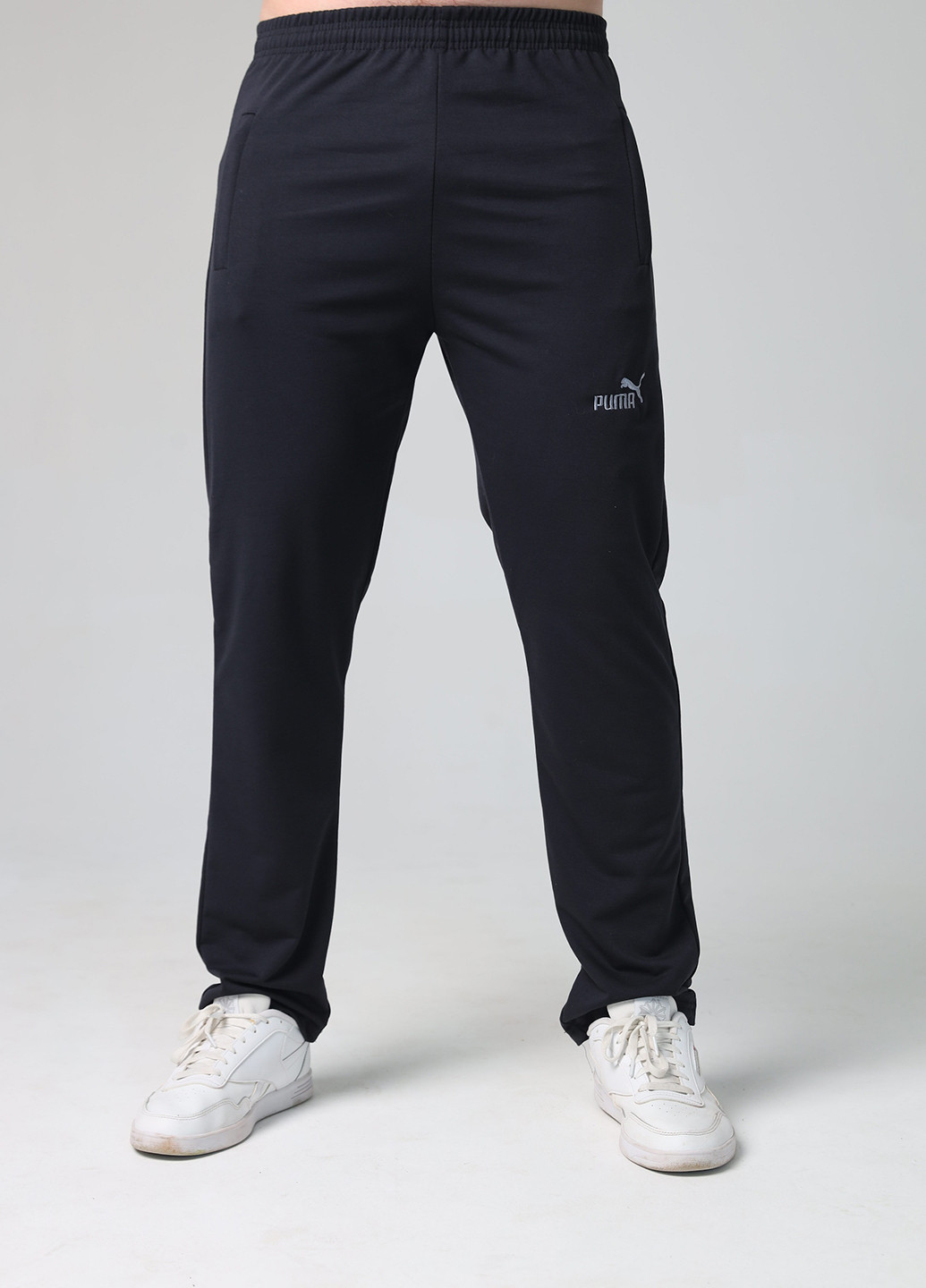 Серо-синие спортивные демисезонные прямые брюки Time of Style