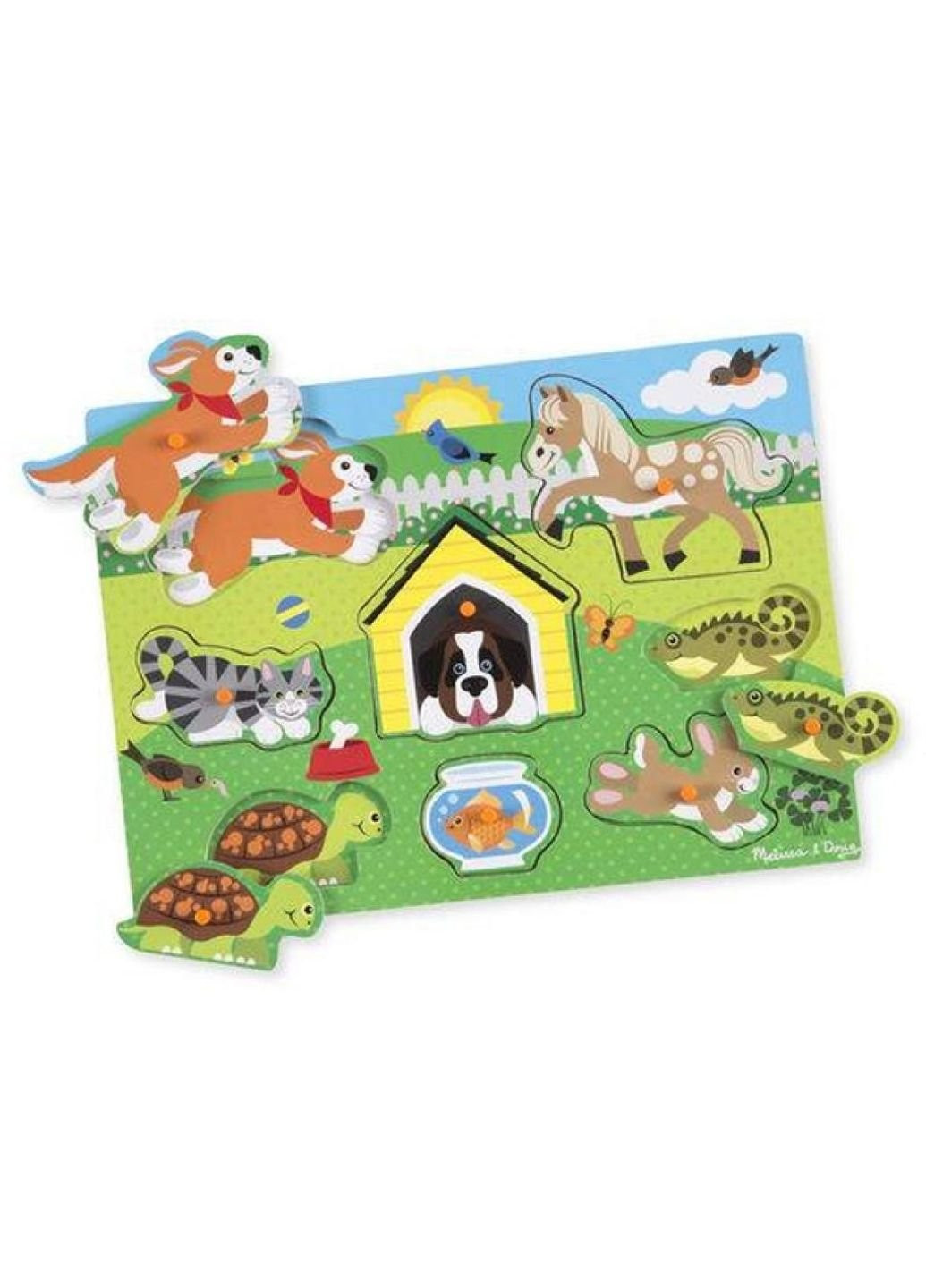 Развивающая игрушка Рамка-вкладыш Домашние животные 8 эл (MD19053) Melissa&Doug (254066765)