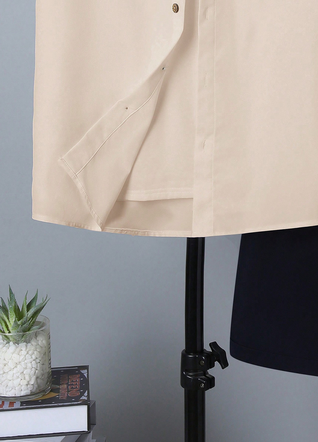 Бежевий літній костюм (сорочка, шорти) з сорочкою, з шортами SHEIN