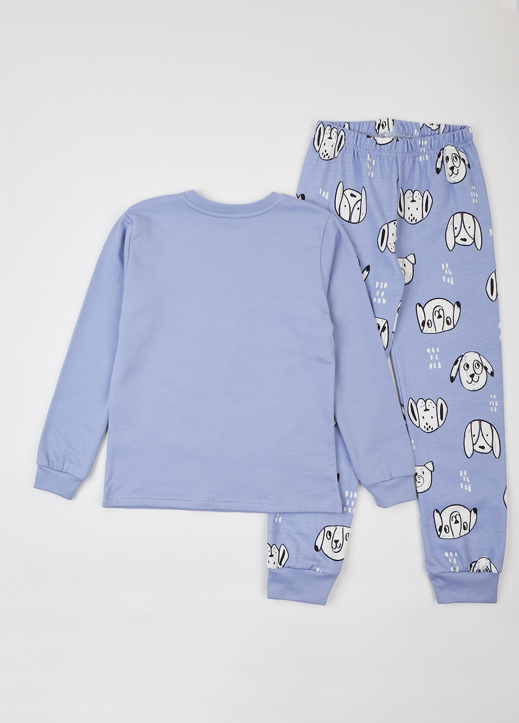 Голубая зимняя пижама (лонгслив, брюки) Фламинго