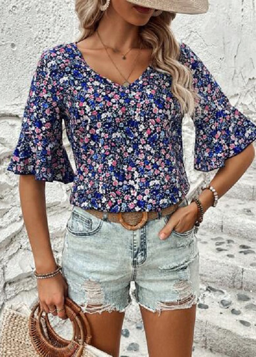 Комбинированная блуза SHEIN