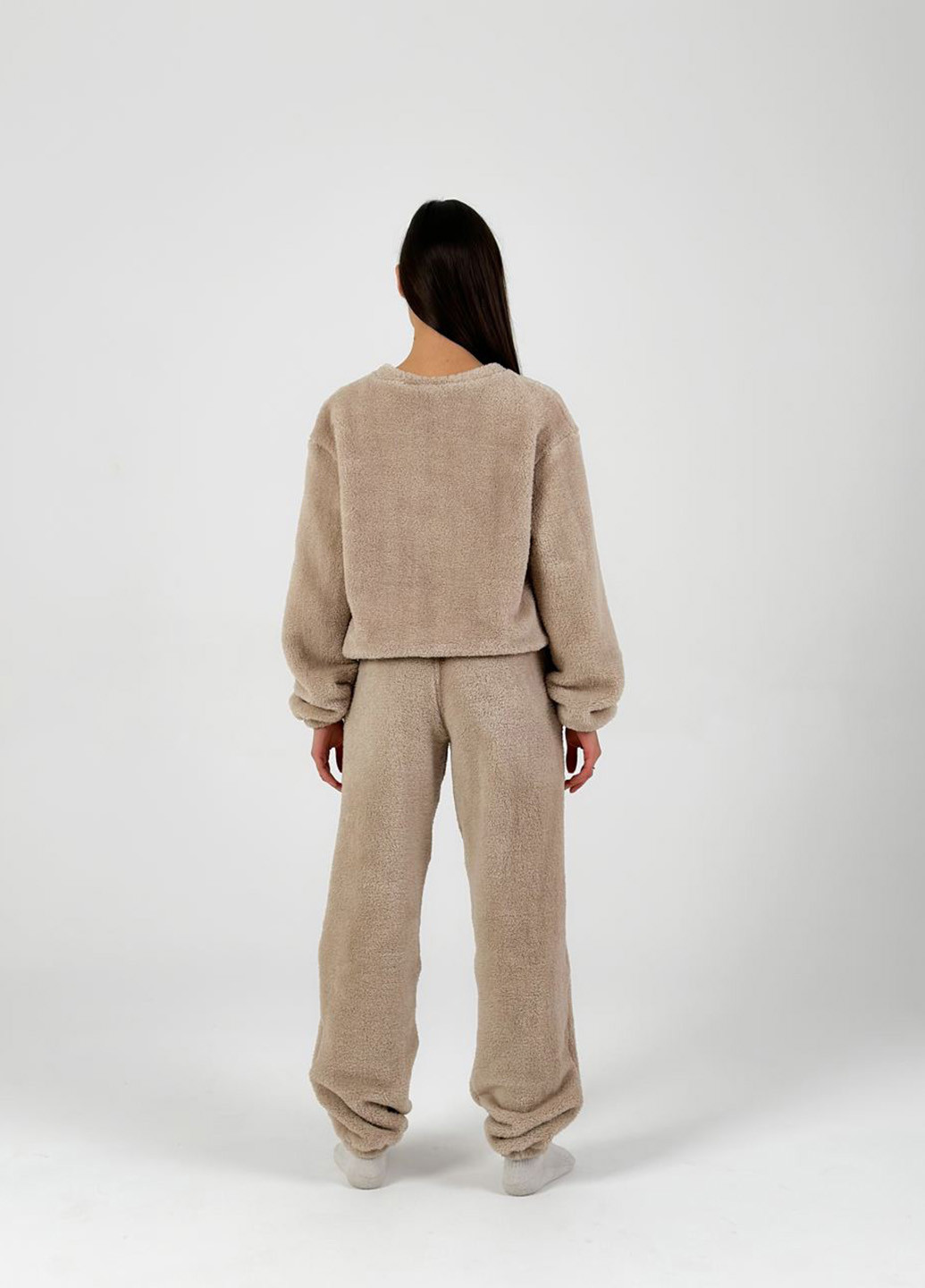 Коричневая зимняя пижама (свитшот, брюки) Kari Shop Atelier