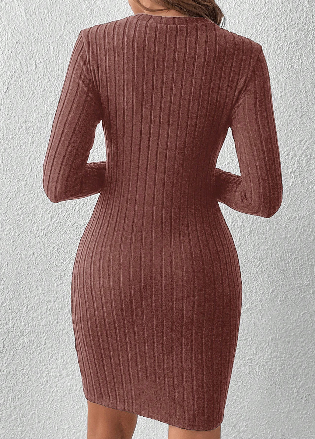 Теракотова кежуал сукня сукня светр SHEIN однотонна