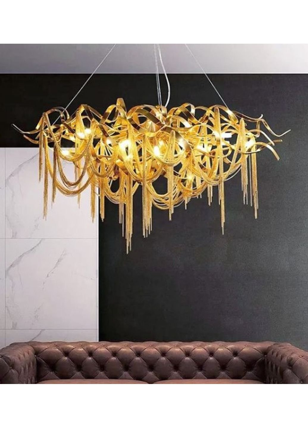 Люстра стельова на 16 лампочок MD6010-L1600-gd-k Золото 85х60х160 см. Sunnysky (253528012)