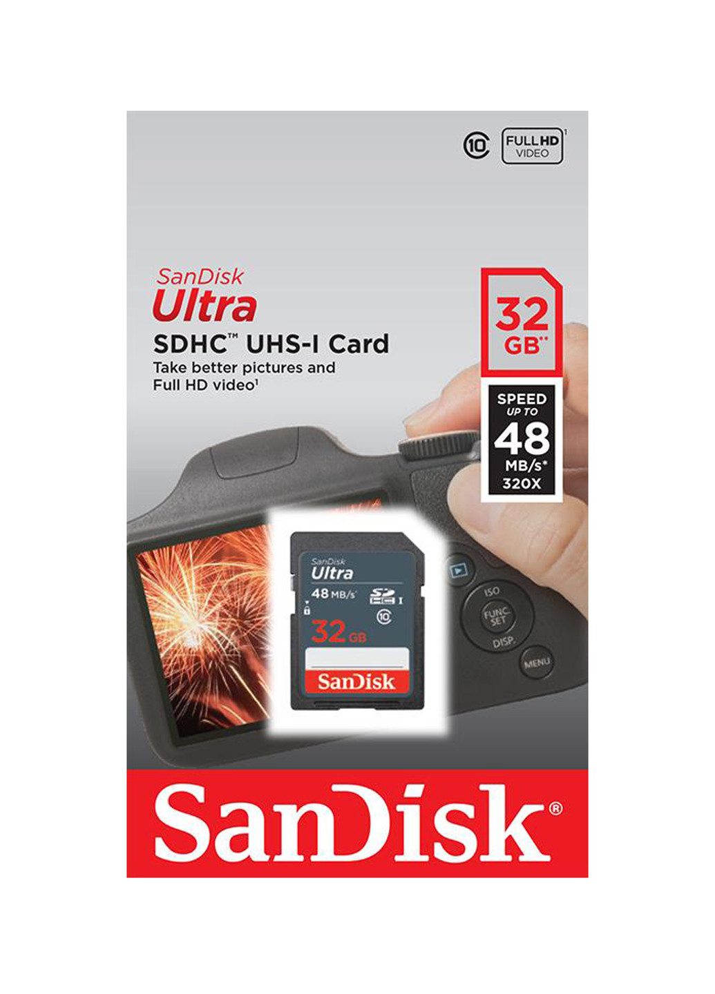 Карта пам'яті SDHC 32GB C10 UHS-I (R48MB / s) Ultra (SDSDUNB-032G-GN3IN) SanDisk карта памяти sandisk sdhc 32gb c10 uhs-i (r48mb/s) ultra (sdsdunb-032g-gn3in) (130842702)