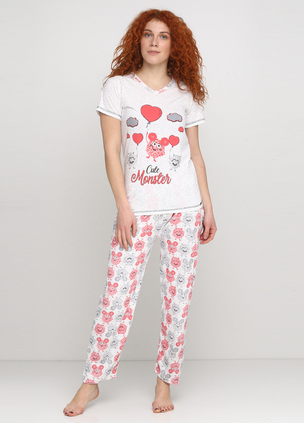 Молочний демісезонний комплект (футболка, штани) Rinda Pijama