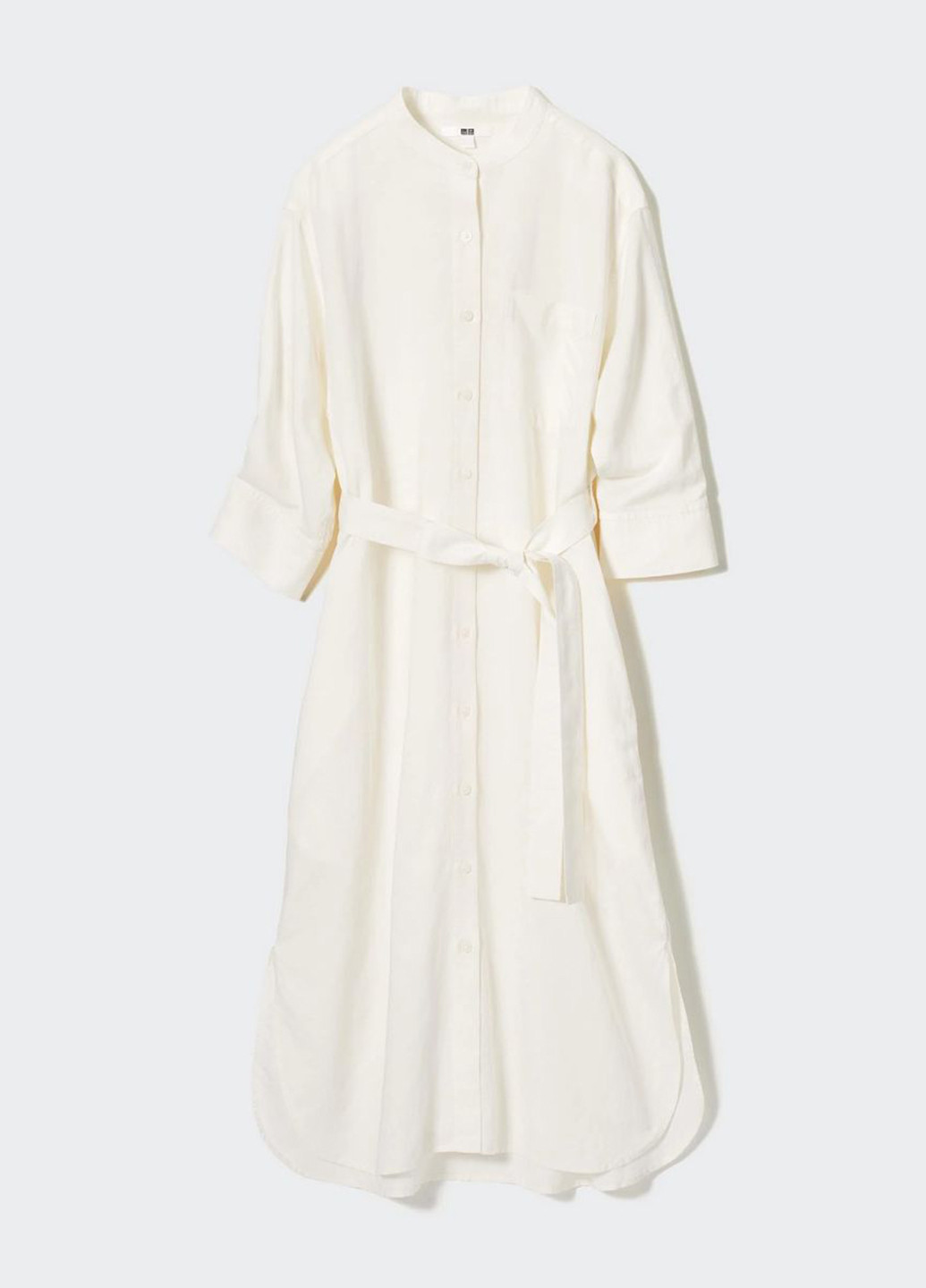 Білий кежуал сукня сорочка Uniqlo однотонна