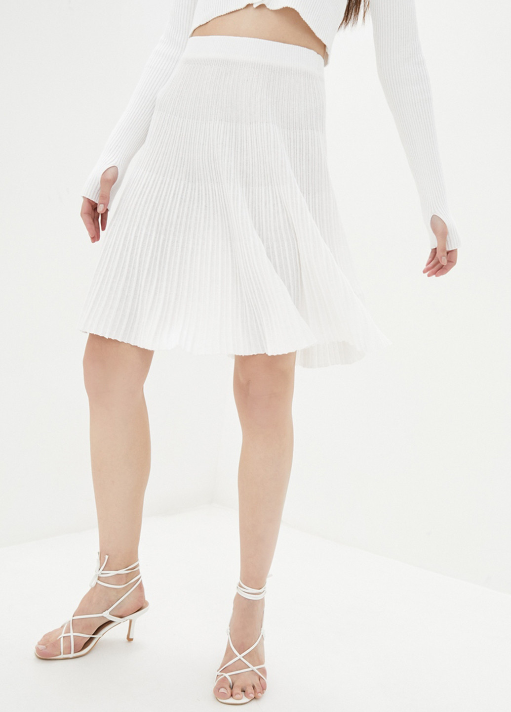 Белая кэжуал однотонная юбка Sewel плиссе
