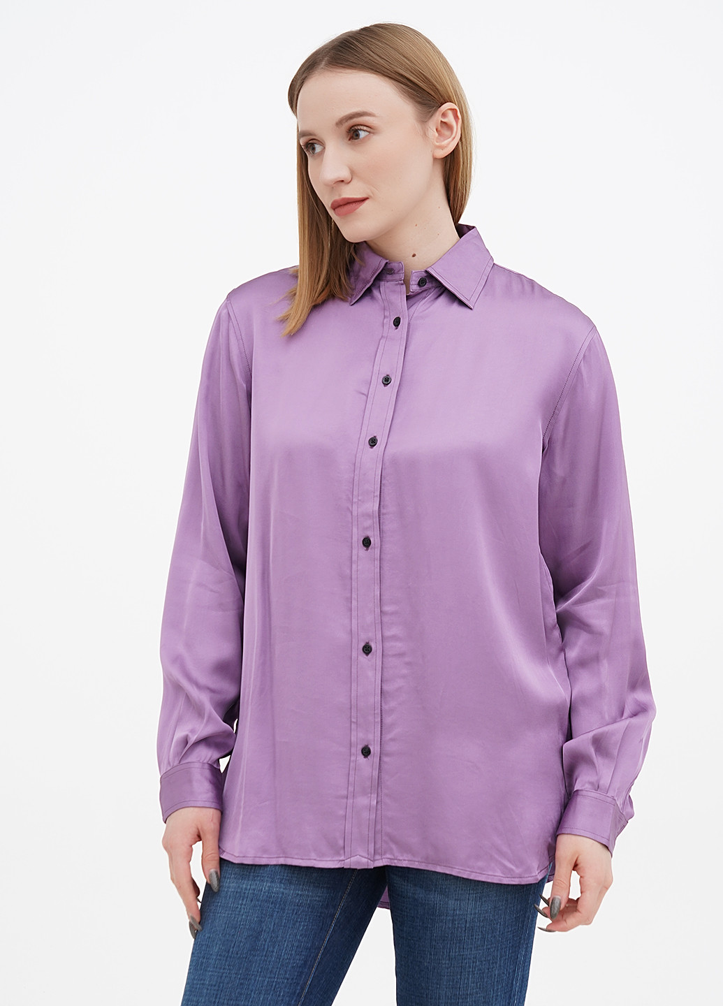 Лиловая кэжуал рубашка однотонная Ralph Lauren