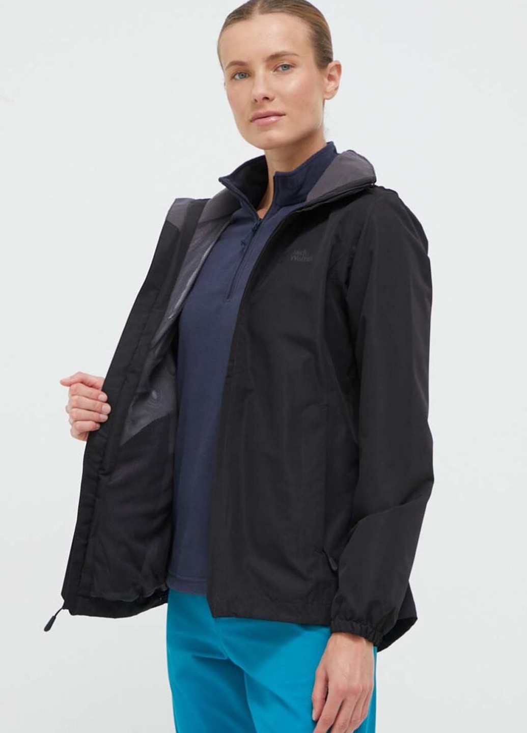 Чорна демісезонна куртка Jack Wolfskin