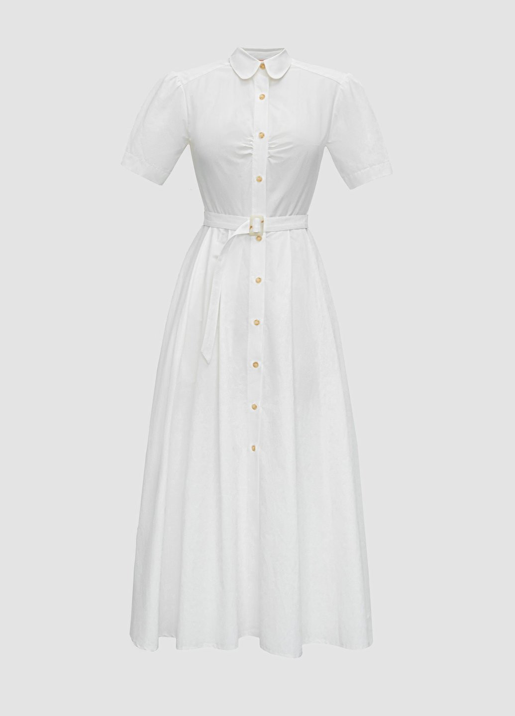 Молочное кэжуал платье рубашка Gepur однотонное