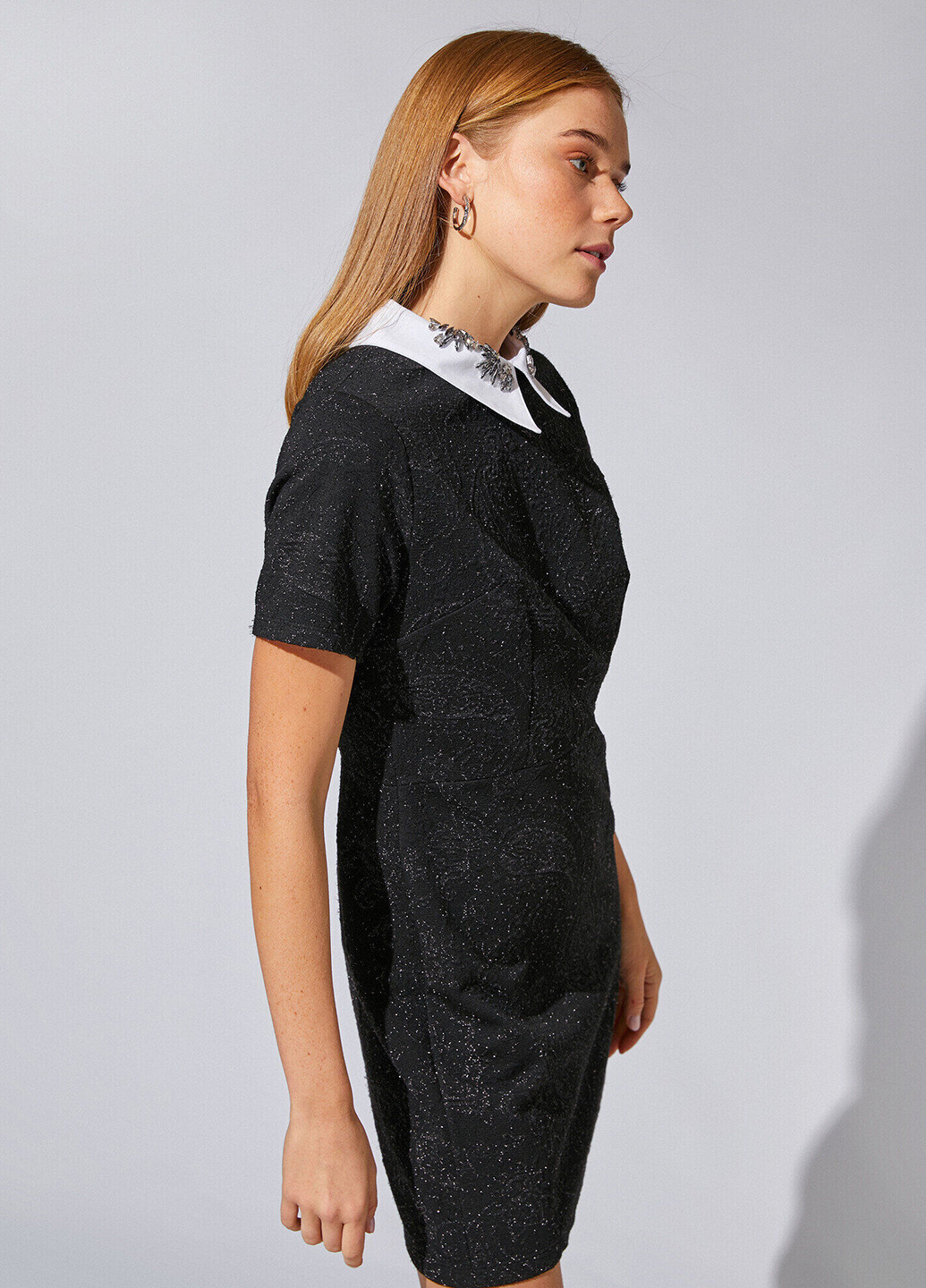 Чорна ділова сукня сорочка KOTON меланжева