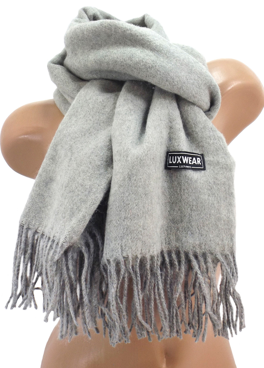 Женский кашемировый шарф Светло-серый LuxWear s128004 (225001112)