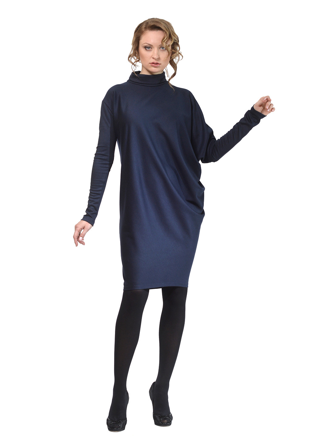 Темно-синее кэжуал платье платье-свитер Lada Lucci однотонное