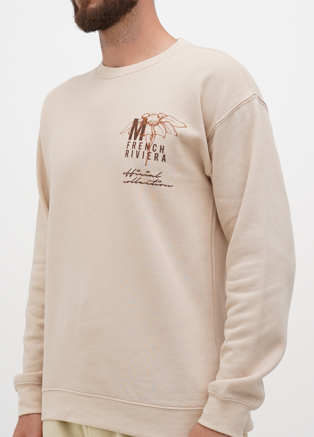 Бежевый свитшот Boohoo рисунок без декора (302448732)