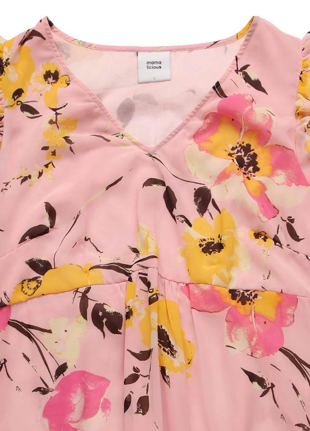 Світло-рожева кежуал плаття для вагітних в стилі армпір, кльош Mama Licious з квітковим принтом