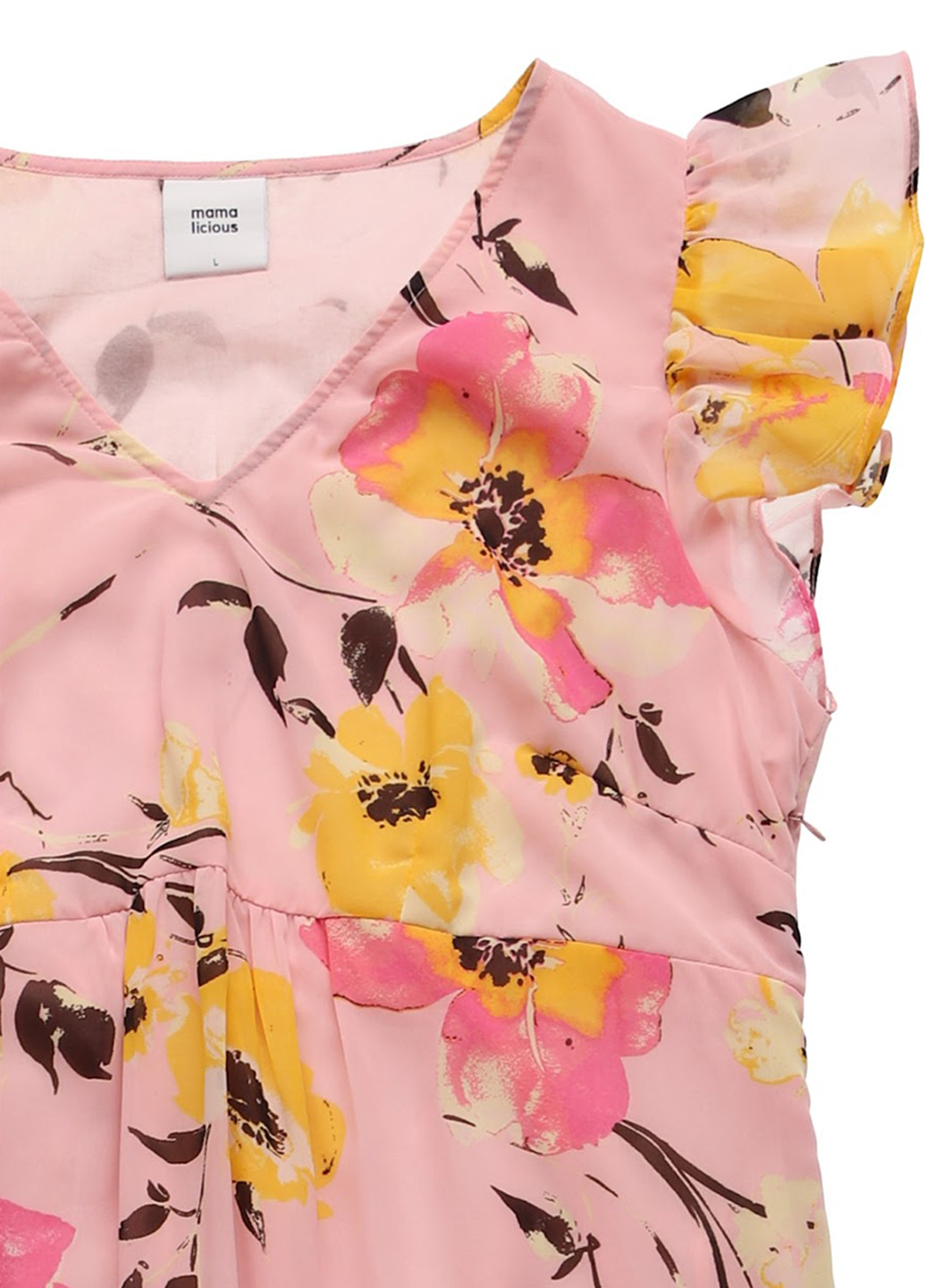 Світло-рожева кежуал плаття для вагітних в стилі армпір, кльош Mama Licious з квітковим принтом