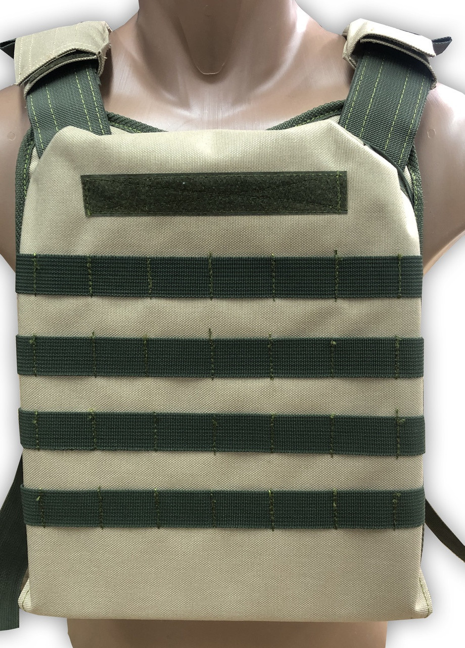 Плитоноска для військових зі стропами MOLLE UkrCossacks 1.0 пісок No Brand (253135500)