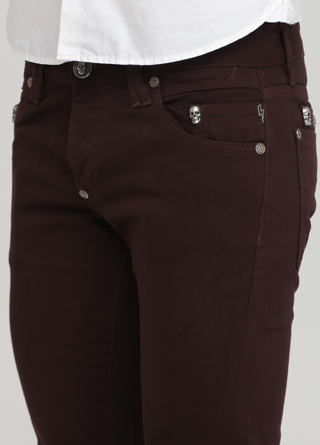 Темно-коричневые демисезонные зауженные джинсы RePlic