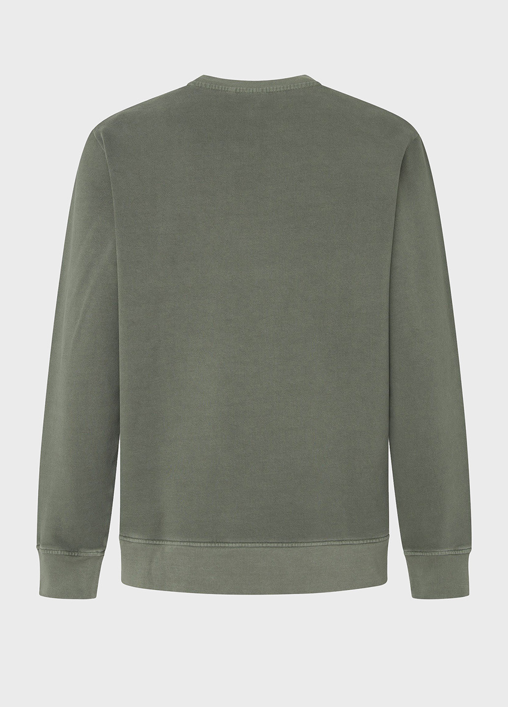 Серо-зеленый свитшот Pepe Jeans однотонный потертости, вышивка (314984314)