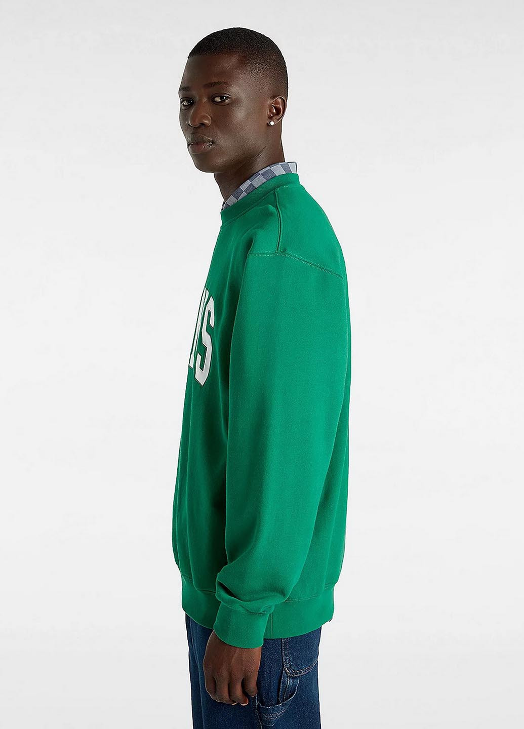 Зеленый свитшот Vans логотип без декора (330382937)
