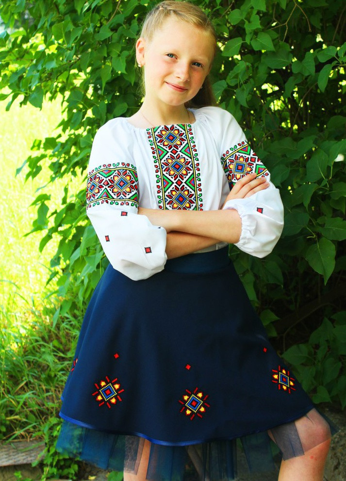 Синяя костюм-вышиванка Козачок узор украинская символика (254440440)