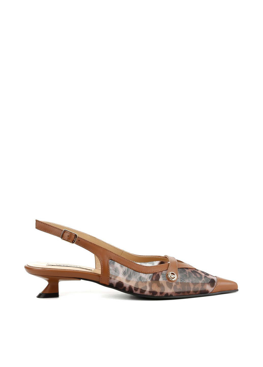 Le'BERDES Туфли слингбеки коричневый з текстиль, натуральная кожа, украина — лето (360795605)