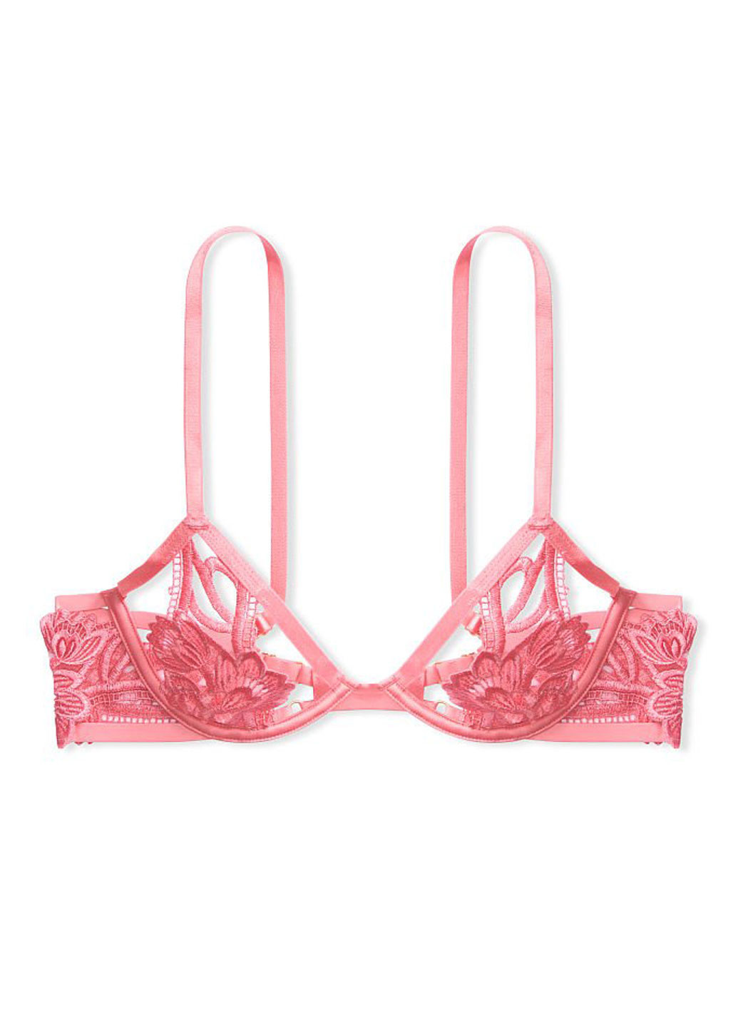 Розовый бюстгальтер Victoria's Secret с косточками полиамид