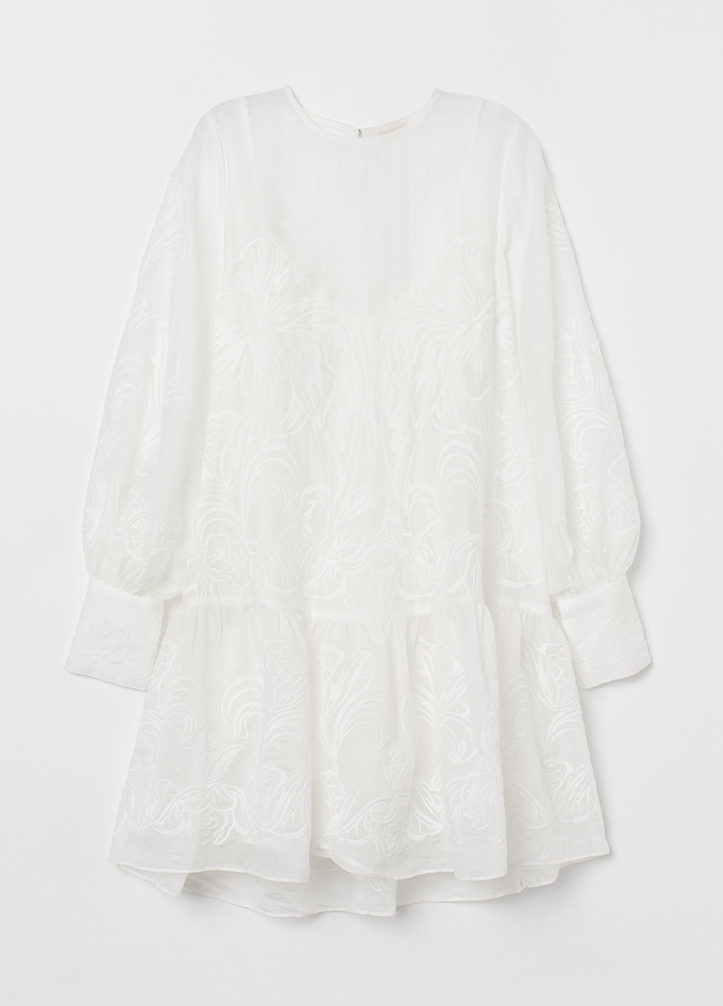 Молочное кэжуал платье а-силуэт H&M