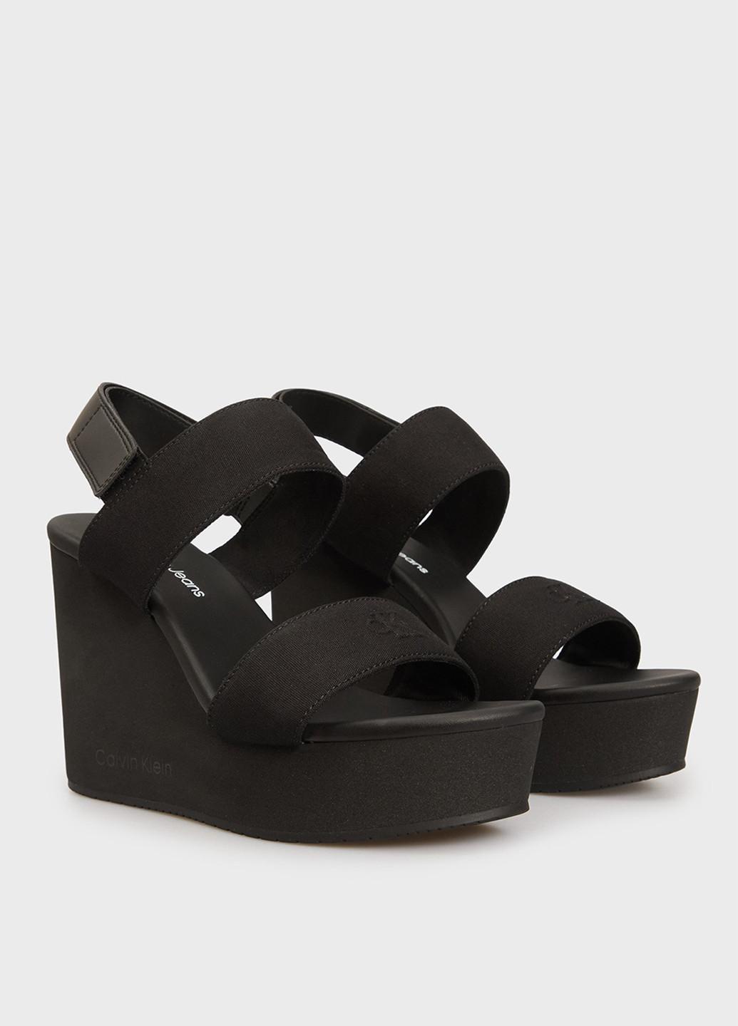 Черные босоножки Calvin Klein Jeans на липучке с логотипом