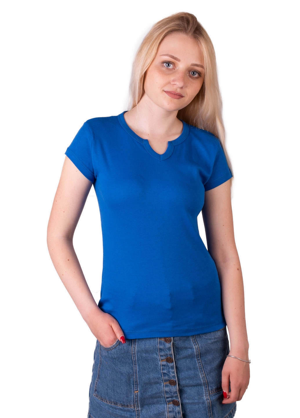 Синяя всесезон футболка женская Наталюкс 21-2383