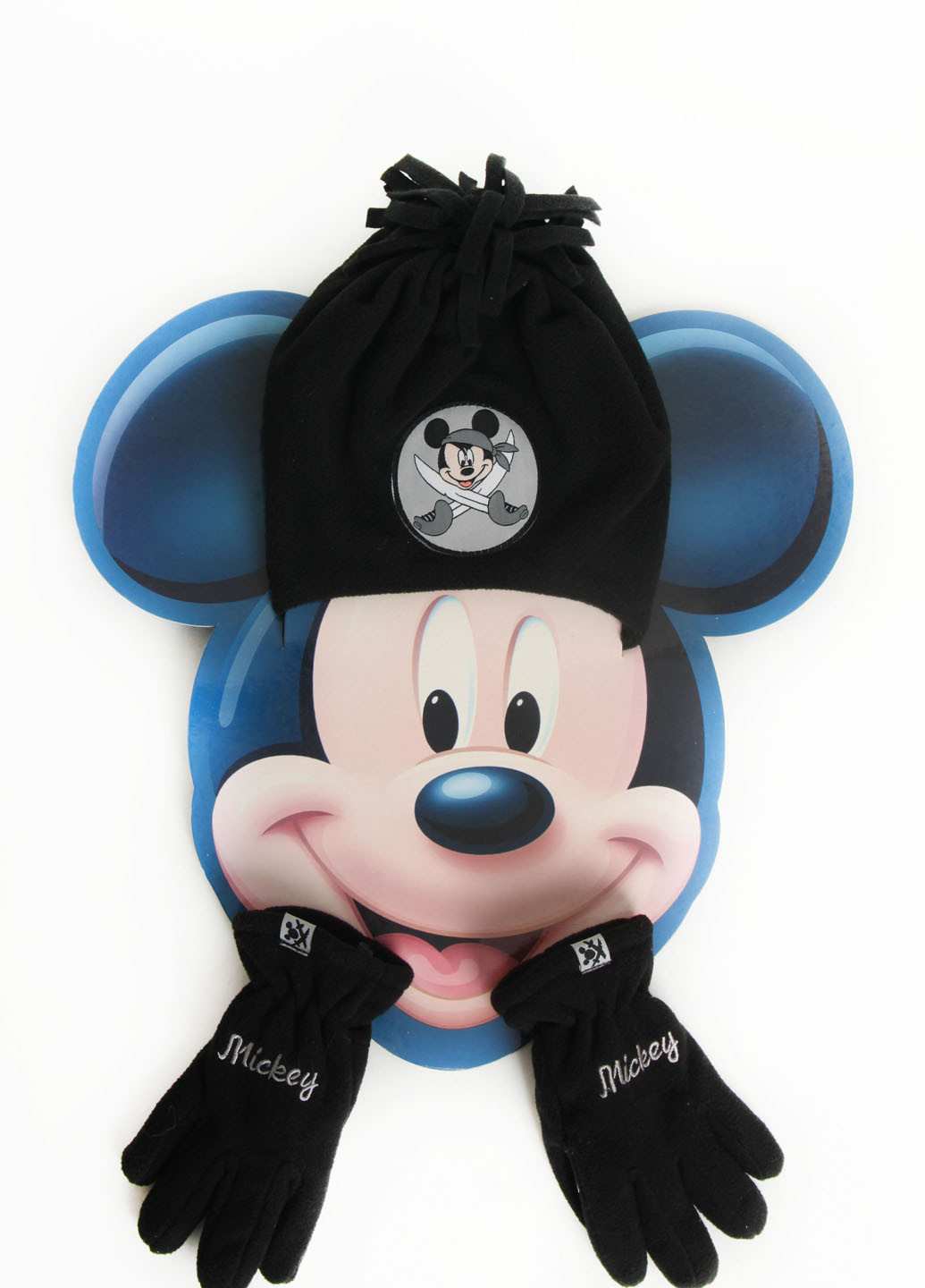 Чорний зимній комплект (шапка, рукавички) Disney