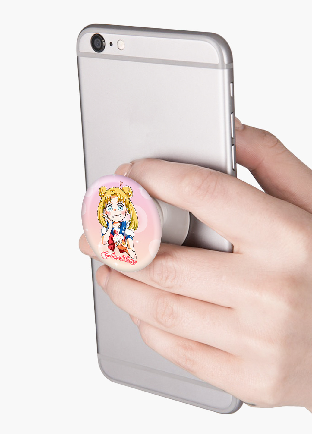 Попсокет (Popsockets) держатель для смартфона Сейлор Мун (Sailor Moon) (8754-2917) Черный MobiPrint (229014755)