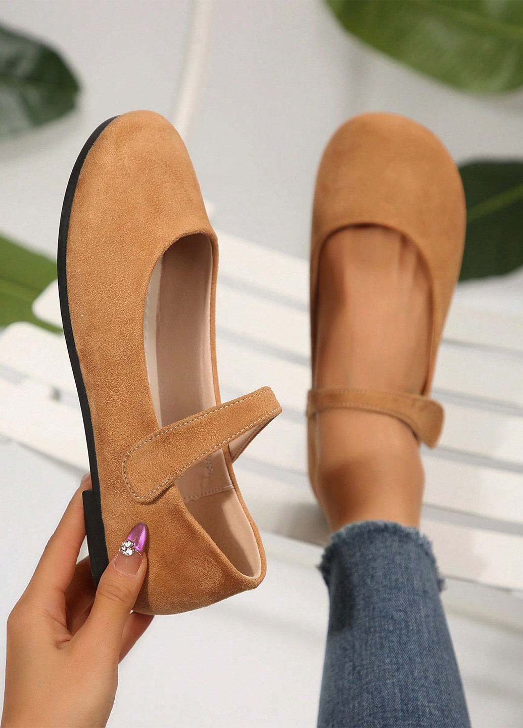 SHEIN Туфли мери джейн охра з текстиль, искусственная замша, китай — демисезон (342719906)