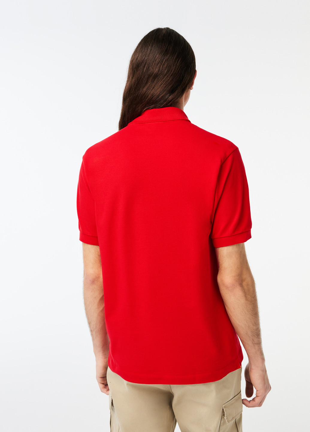 Красная футболка-поло для мужчин Lacoste однотонная