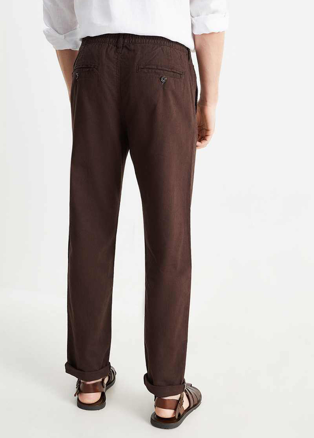 Темно-коричневые кэжуал демисезонные чиносы брюки C&A