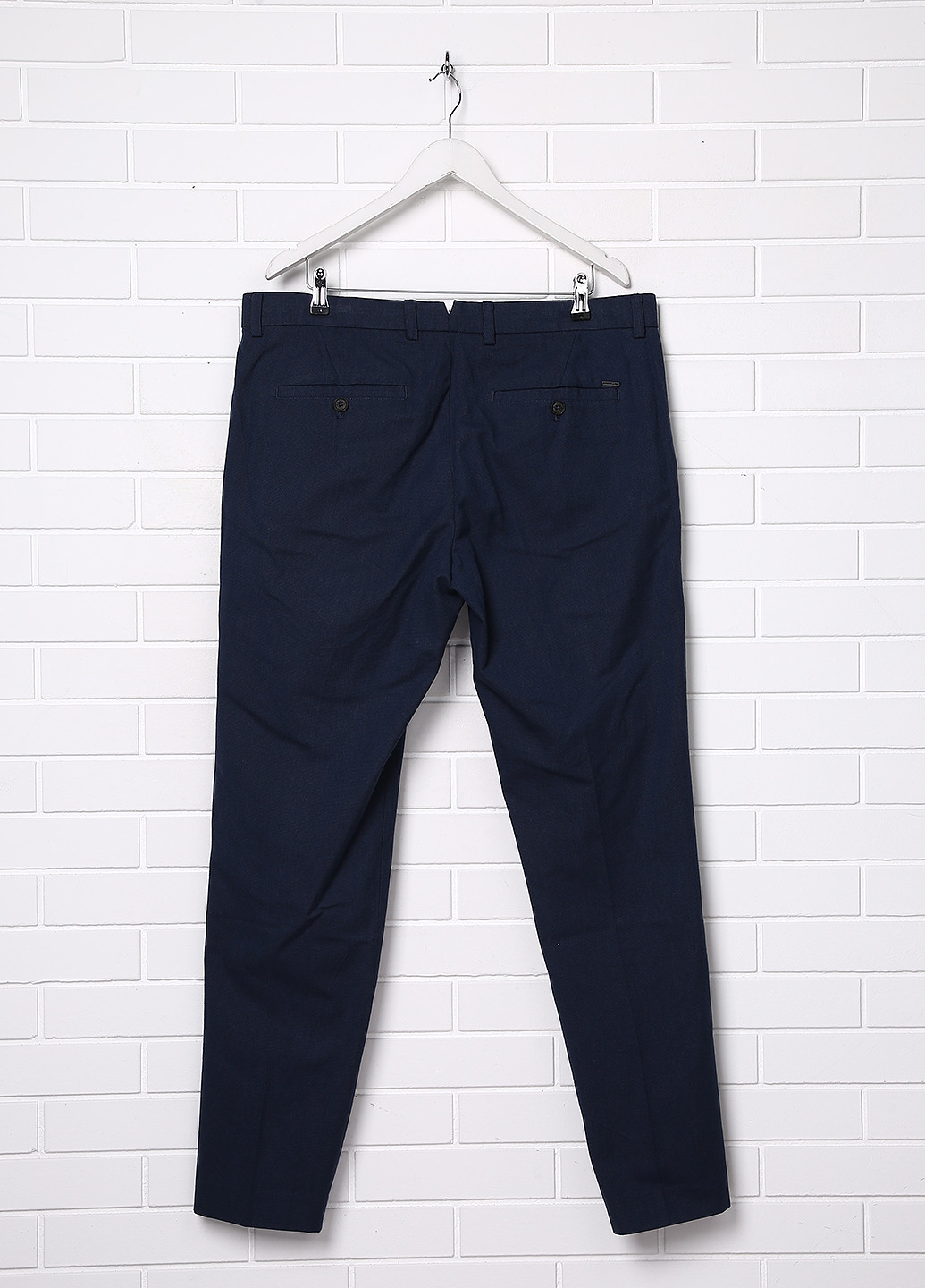 Темно-синие классические демисезонные прямые брюки Finn Flare