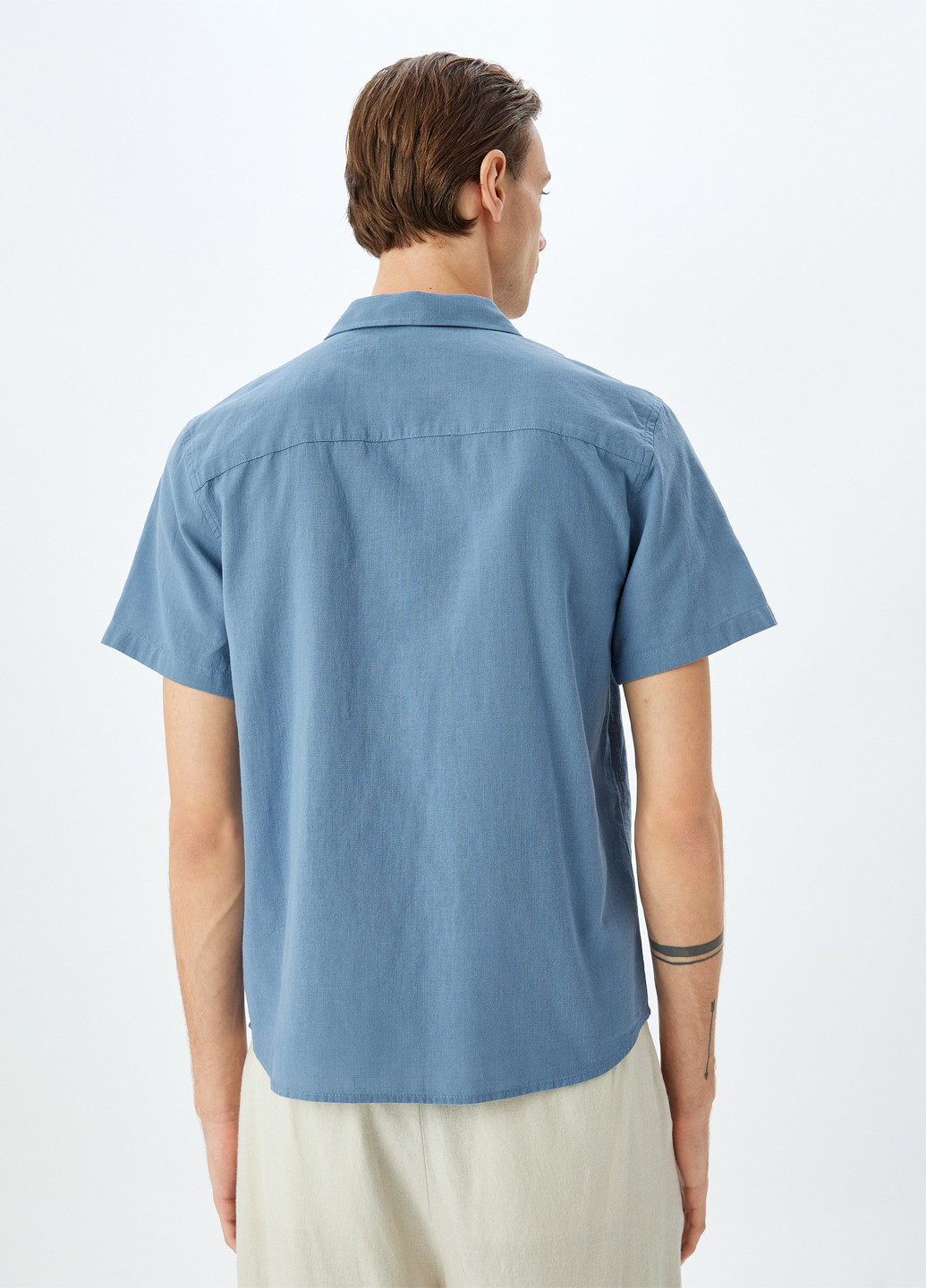 Голубой кэжуал рубашка однотонная KOTON