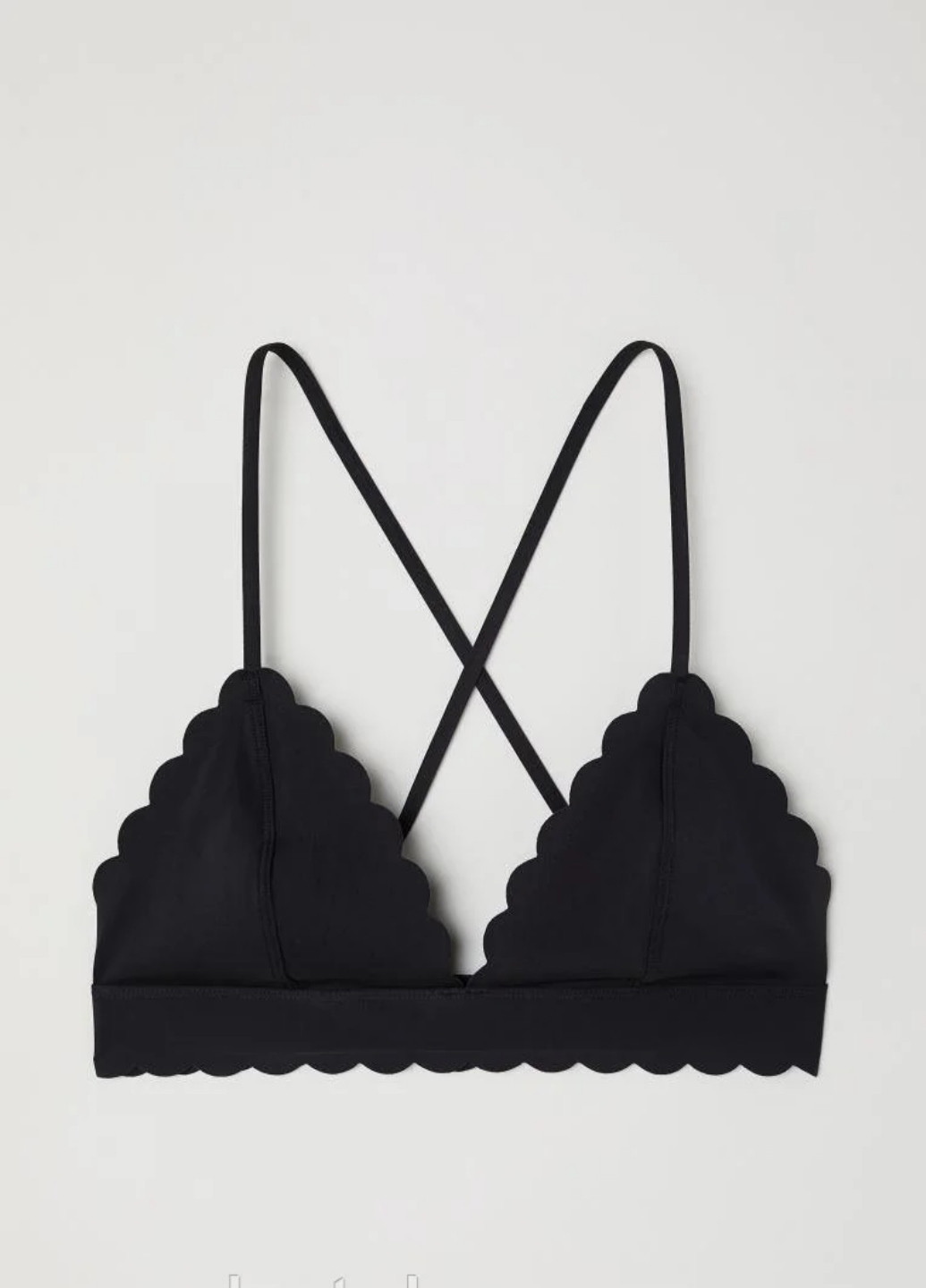Купальный лиф H&M бикини однотонный чёрный пляжный полиэстер