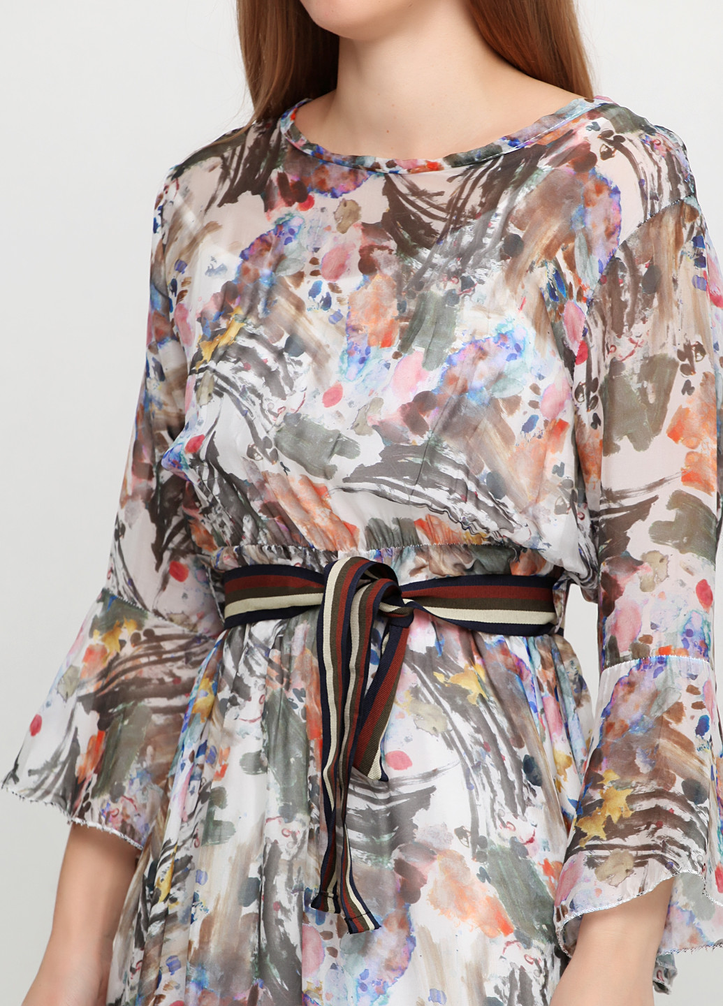 Комбинированное кэжуал платье на подкладе Miho's с абстрактным узором