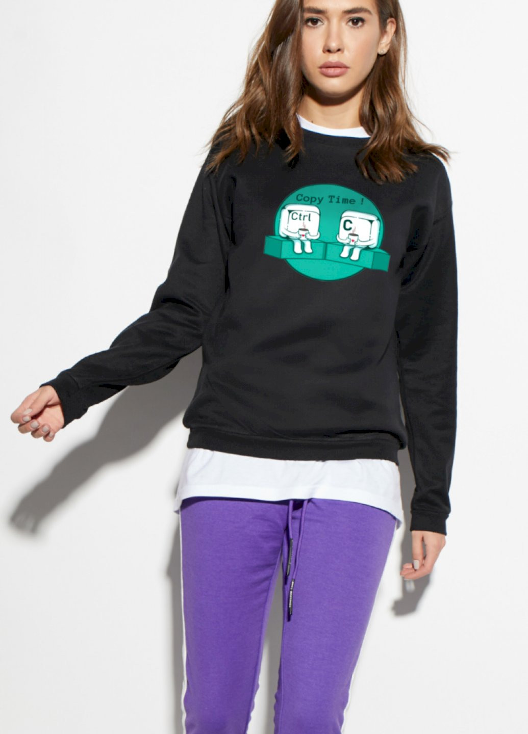 Черный свитшот женский /no flis/ YAPPI рисунок (251467824)