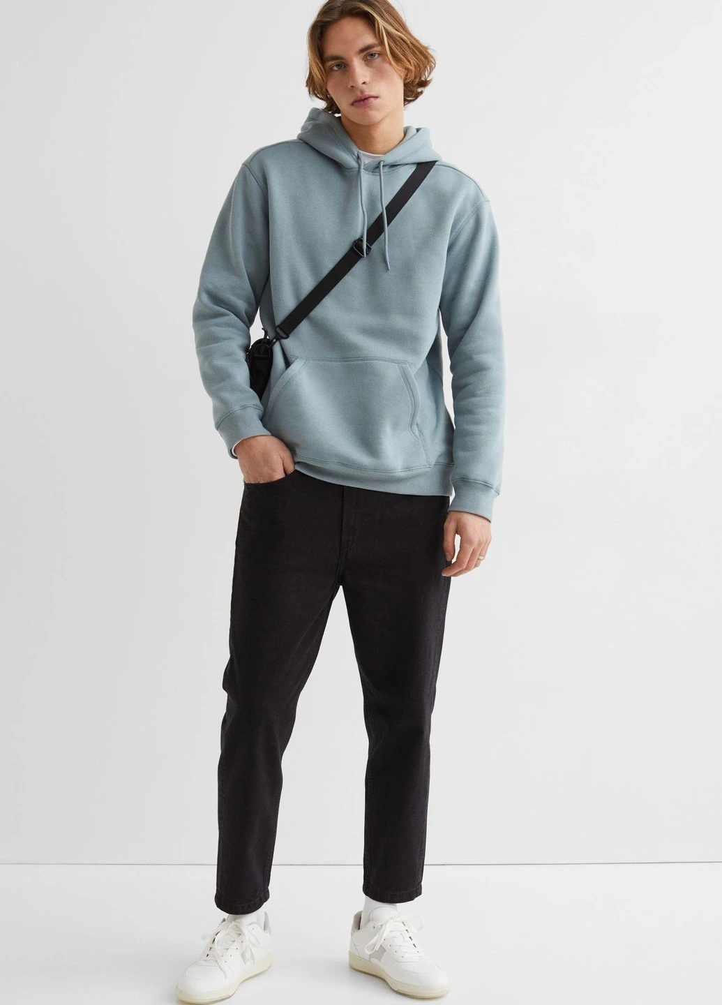 Худі фліс,сіро-блакитний, H&M (255847804)